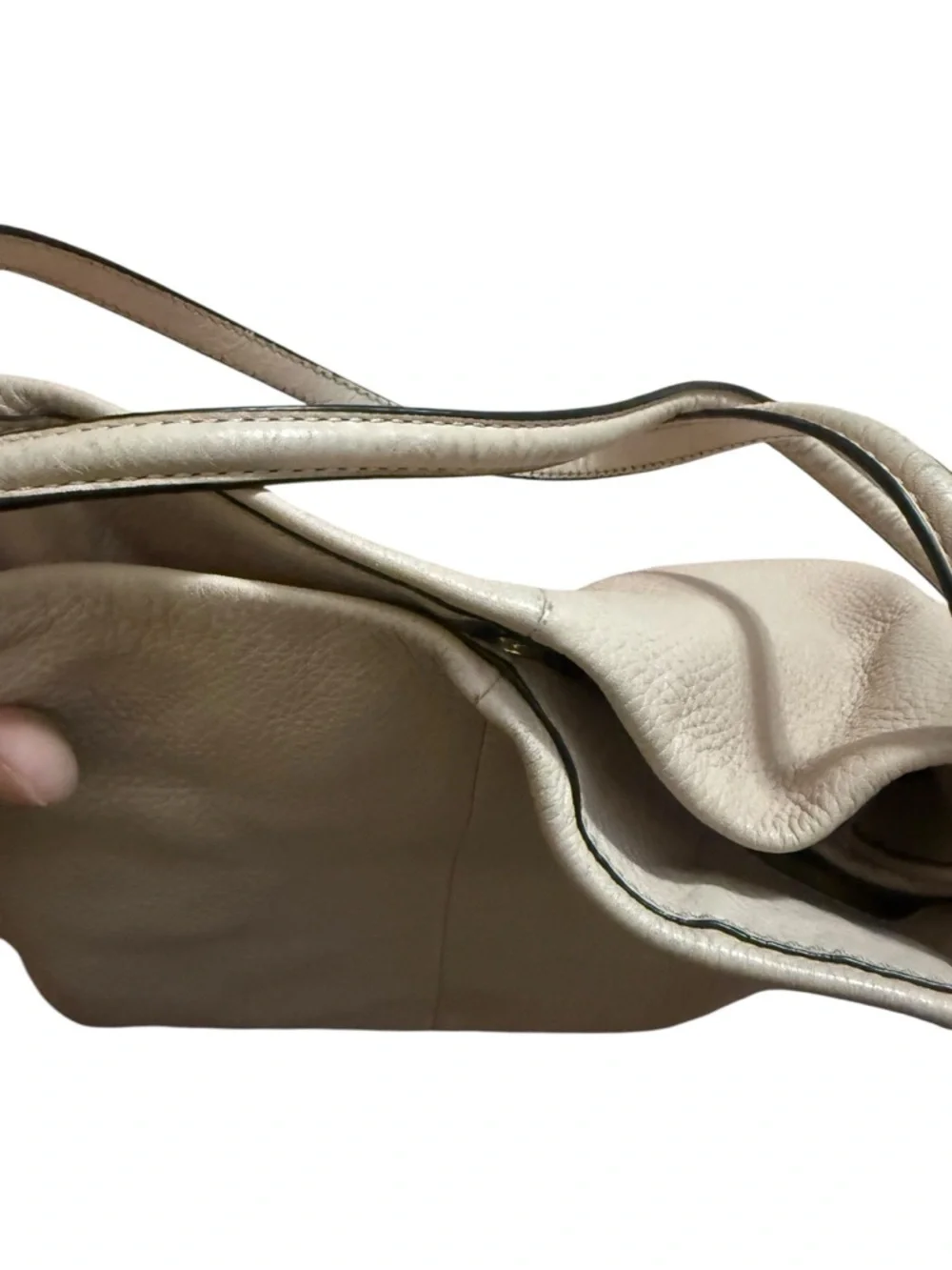 Coach Leather Hobo Shoulder Bag in Cream